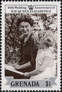 Stamp Elizabeth Anne Grenada Th Wedding Anniv Of Queen Elizabeth