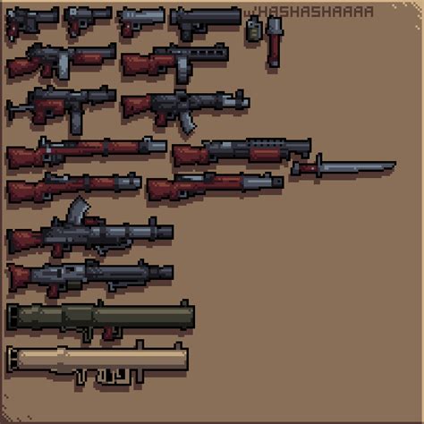 Various Ww2 Era Weapons Rpixelart