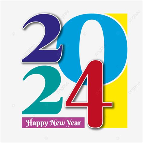 Colorful Lettering Of 2024 Happy New Year Vector 2024 New Year 2024