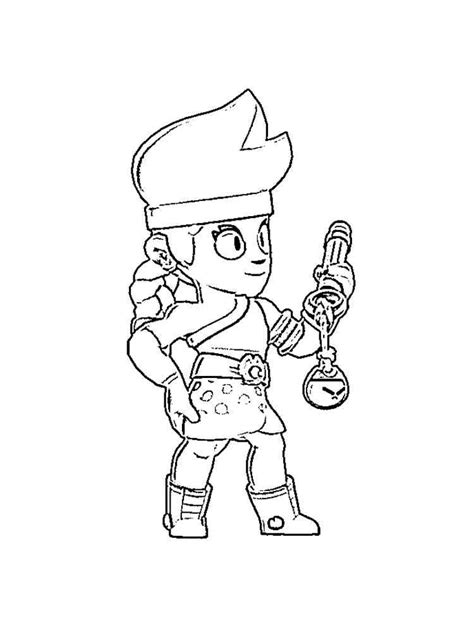 Amber Brawl Stars 8 Coloring Page