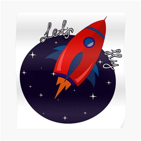 "Red illustrated rocket" Poster for Sale by SibMa | Redbubble