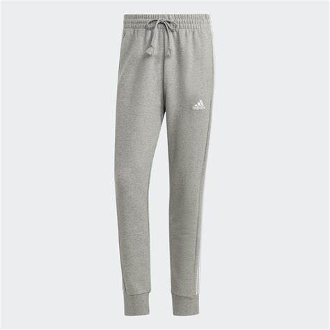 Adidas Essentials French Terry Tapered Cuff 3 Stripes Pants Grey