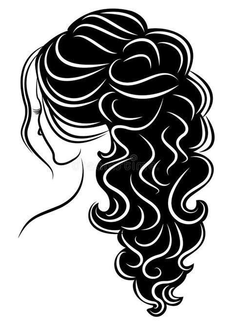 Silhouette D Une T Te D Une Dame Douce Une Fille Montre Une Coiffure D