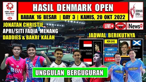 Hasil Denmark Open Hari Ini Day R Jojo Apri Siti Menang