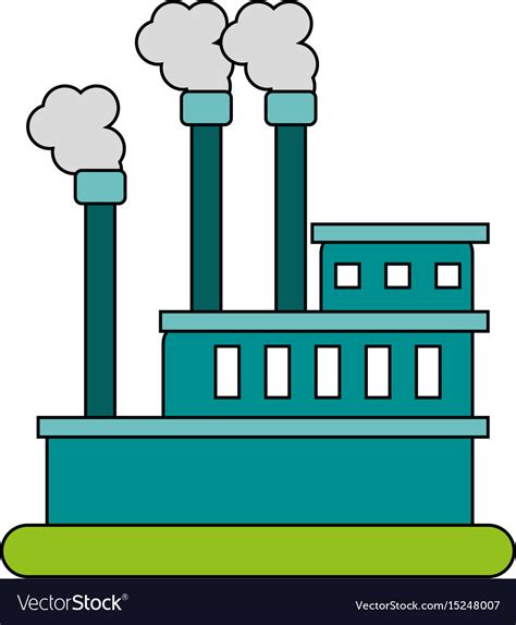 Factory cartoon flat Royalty Free Vector Image