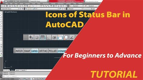 Icons Of Status Bar In Autocad Tutorial Autocad Ka Status Bar