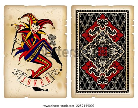 Joker Playing Card Backside On Vintage Stock Vector (Royalty Free ...