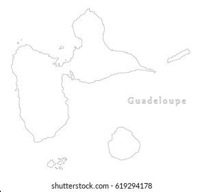 Guadeloupe Outline Silhouette Map Illustration Stock Vector (Royalty ...