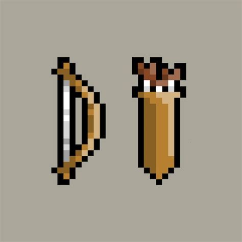 Premium Vector Bow And Arrow Pixel Art