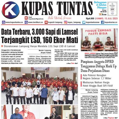 Kupas Tuntas Surat Kabar Harian Kupas Tuntas Edisi Kamis 13 Juli 2023