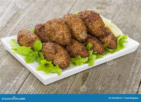 Kibbeh Middle Eastern Beef Lamb Goat Or Camel Meat Stuffed Bulgur