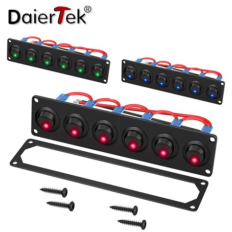 DaierTek Panneau De Commutation LED Bascule Interrupteur Marche Arr T