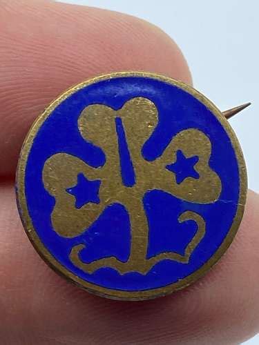 Vintage 1930s Girl Guides Trefoil Promise Enamel And Brass Badges