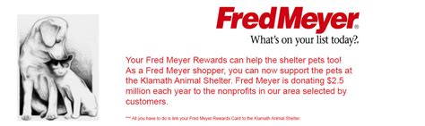 Fred Meyer Community Rewards – Klamath Animal Shelter