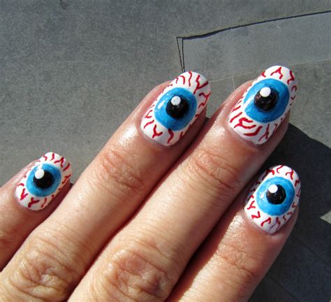 Concrete And Nail Polish Eyeball Nails