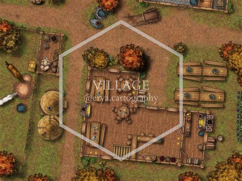 Village Battle Map K K Dnd Map Dungeons And Dragons Etsy Canada