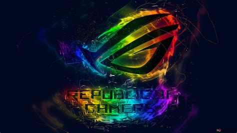 Asus ROG Republic Of Gamers ROG Abstract Neon Rainbow LOGO