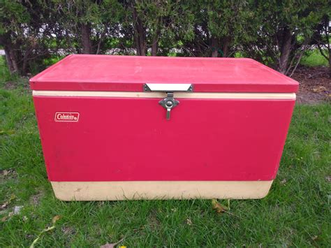 Vintage Red Metal Coleman Cooler - Etsy