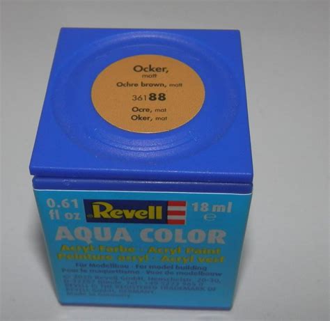 Revell Aqua Color Acrylic Paint 18ml Ochre Brown Matt 88 36188 New