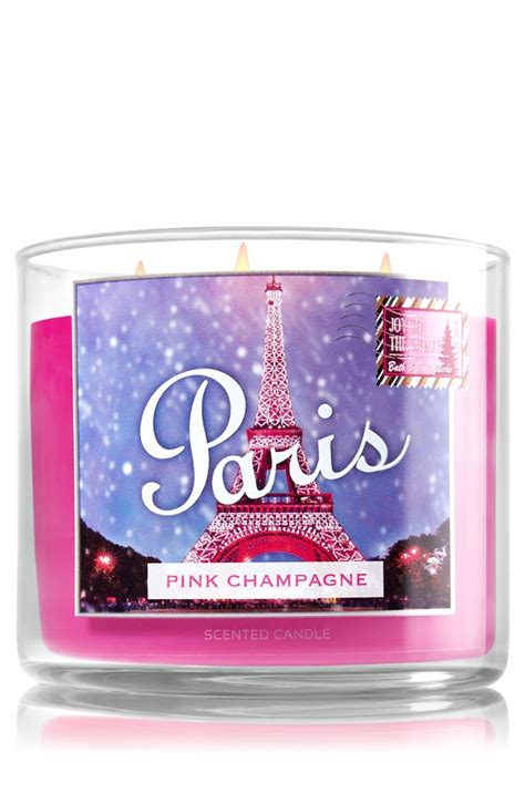 Paris Pink Champagne 3 Wick Candle Home Fragrance 1037181 Bath Body Works Candles Bath