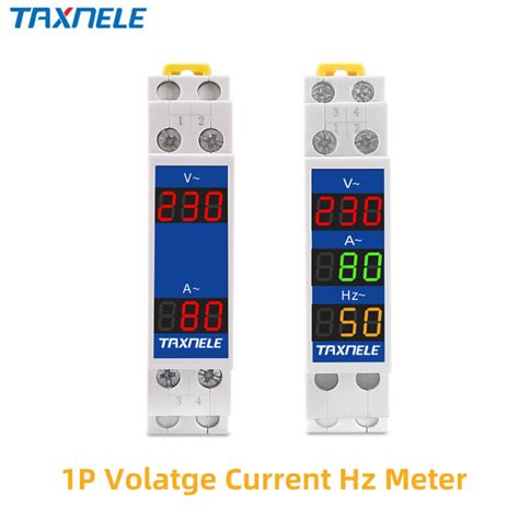 Din Rail Mm Voltage Current Hz Meter Ac V V V A