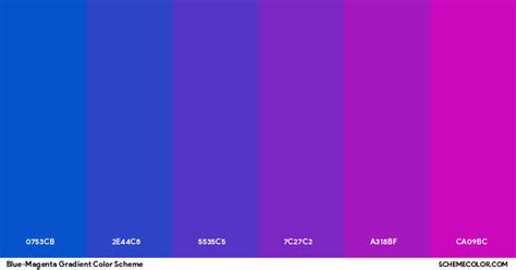 Blue Magenta Gradient Color Scheme Palettes