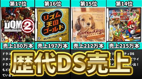 任天堂dsソフト歴代売上本数ランキングtop20【最強はマリオ 】 Youtube