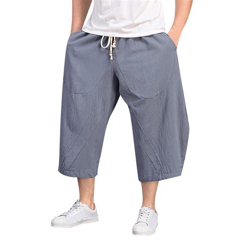 WEAIXIMIUNG Mens Cargo Pants Elastic Waist 44X30 Men Baggy Wide Leg