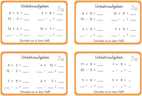 Lernstübchen Tausch und Umkehraufgaben im ZR 20