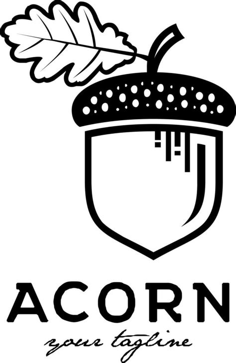 acorn vector logo design 14721553 Vector Art at Vecteezy