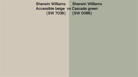 Sherwin Williams Accessible Beige Vs Cascade Green Side By Side Comparison