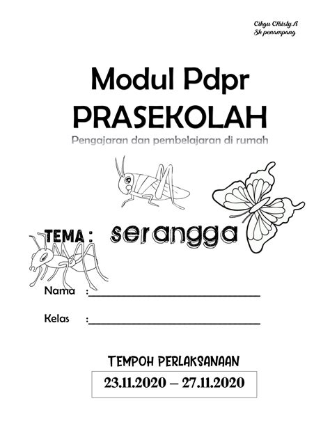 Kitaran Hidup Lembaran Kerja Prasekolah Tema Serangga Belajar Sains