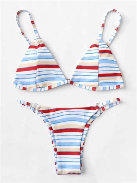 Striped Bikini Set Bikinis Striped Bikini Bikini Set