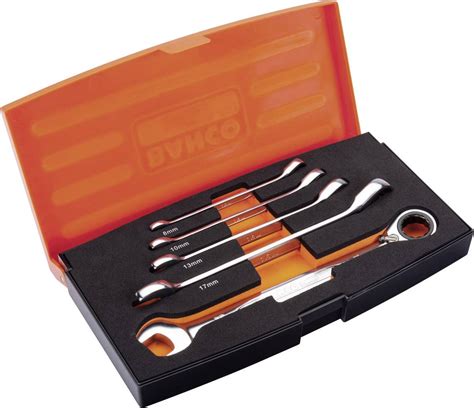 Bahco 1RM/S5 Ratcheting crowfoot wrench set 5-piece | Conrad.com