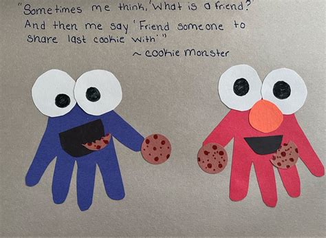 Friendship Craft Friendship Crafts Monster Crafts Elmo And Cookie