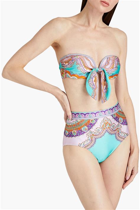 ZIMMERMANN Lola Paisley Print High Rise Bikini Briefs THE OUTNET