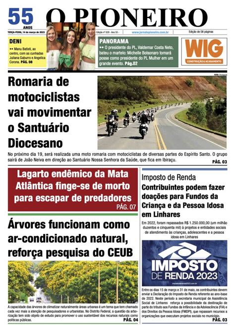 Edi O Do Jornal O Pioneiro De Mar O De Jornal O Pioneiro