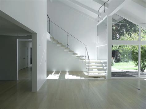 open riser stair  living room modern staircase