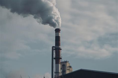 Premium Ai Image Closeup Of Factory Chimney Emitting Black Smoke Into