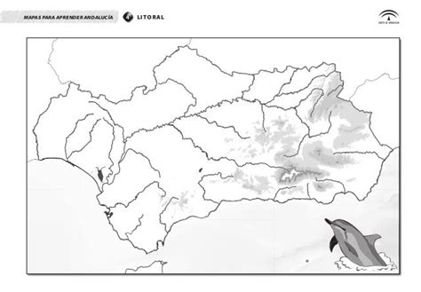 Mapa Mudo De Andalucia Rios - Mapa Fisico