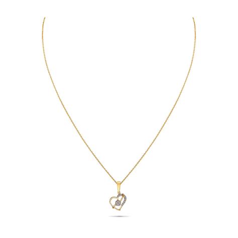 Heart Design Diamond Pendant With Chain