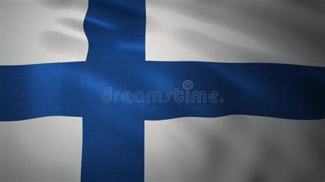 Bandera Ondeada Realista De Finlandia Representación 3d Stock de