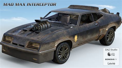 Mad Max Interceptor Post Apocalyptic 3D Render by Monika