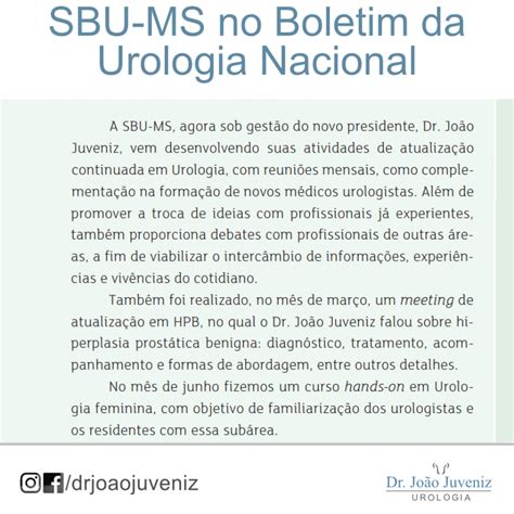 362C Dr Joao Juveniz Sbu Ms No Boletim Da Urologia Nacional Ll Dr