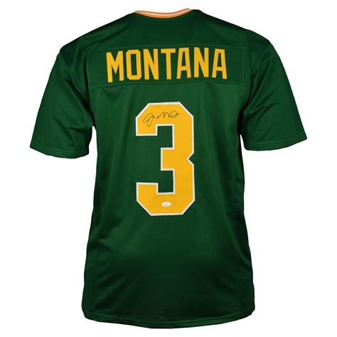 Joe Montana Autographed ND College Style Football Jersey Green (JSA) — RSA