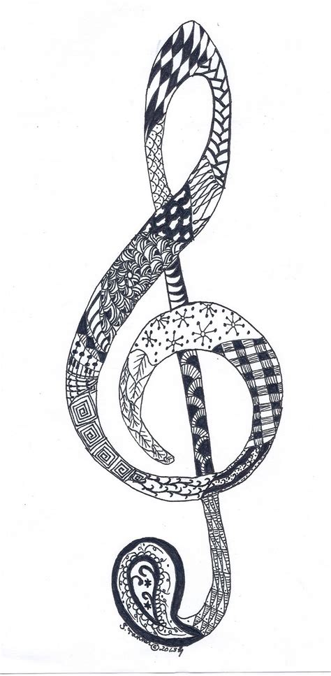 Music Treble Clef Music Drawings Zentangle Art Art