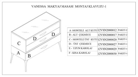 VANESSA YATAK ODASI 22VSN2100VEVB MONTAJ KILAVUZLARI