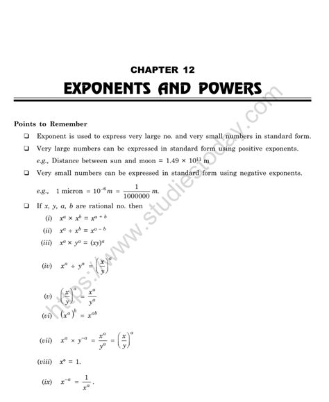 Grade Exponents And Powers Worksheet