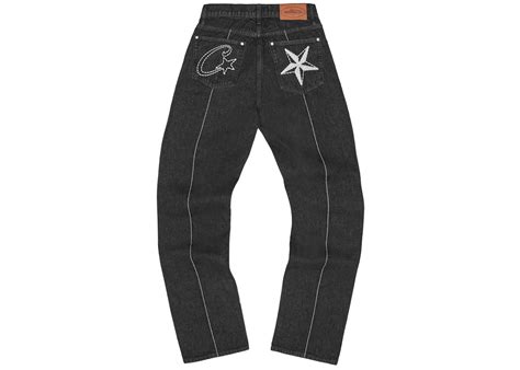 corteiz  star stitch  jeans black fw cn