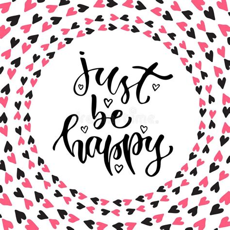 Vector Inspirational Calligraphy Just Be Happy Modern Print And T